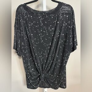 SHEIN Black Constellation Print Blouse
